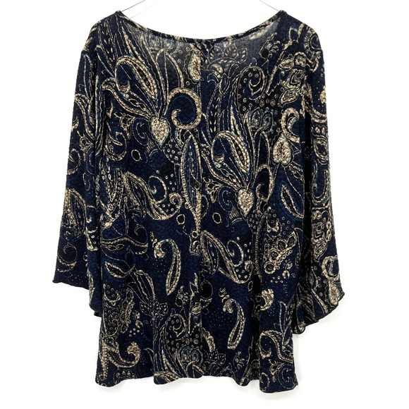 Avenue Whimsigoth Fairy Grunge Size 22/24 Top 3/4 Flare Sleeve Witchy Boho - Picture 5 of 10